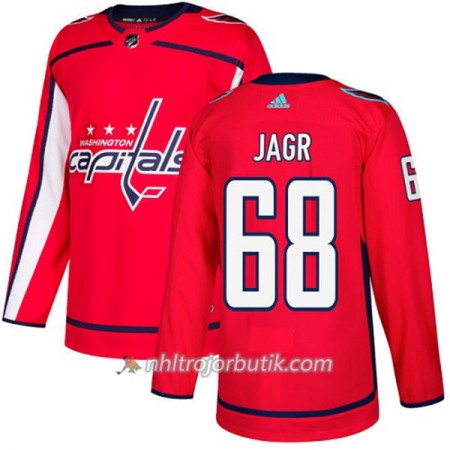 Män Ishockey Washington Capitals Tröja Jaromir Jagr 68 Adidas 2017-2018 Röd Authentic